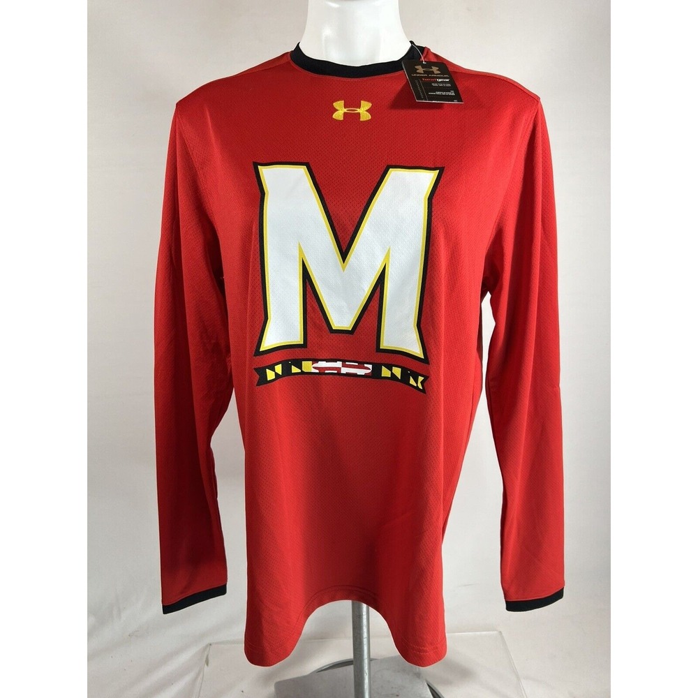 Under Armour Maryland Jersey Mens Small Red Polyester HeatGear Athletic Vibe